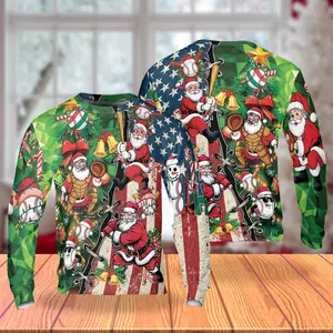 Hawaiian Aloha Shirts Baseball Christmas Sweatshirt, All Over Print Holiday Design with Festive Holiday, Unisex Sweatshirt Relaxed Fit for Men Women