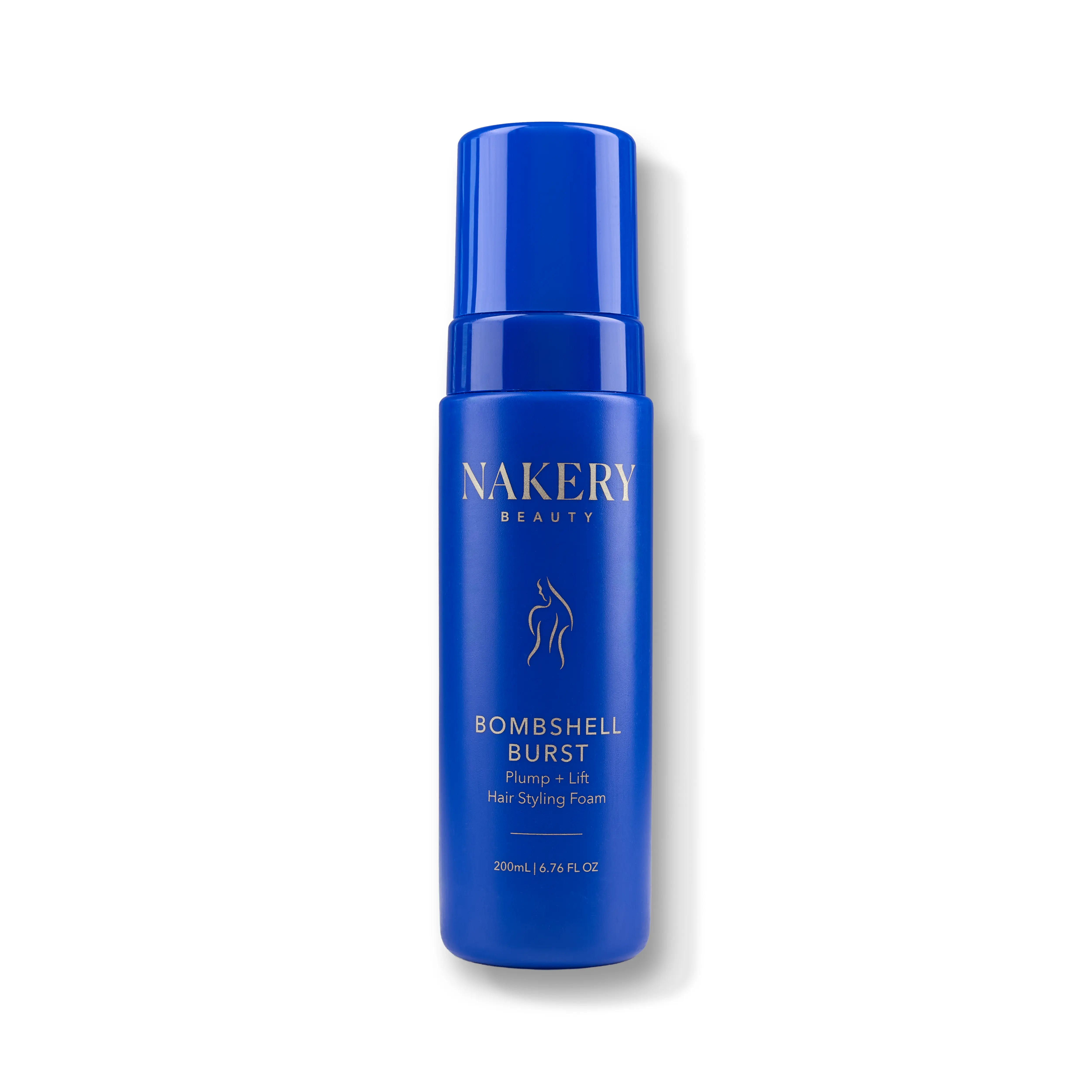 Nakery Bombshell Burst Volumizing Styling Foam for Fine, Textured Hair - Anti-Frizz & Heat Protectant Haircare with Plump + Lift, 6.76 fl oz, Sea Salt, Keratin, Biotin, Lightweight, Panthenol, Revives, Strengthens Hair Strands, Exfoliating, Detangle, 200M