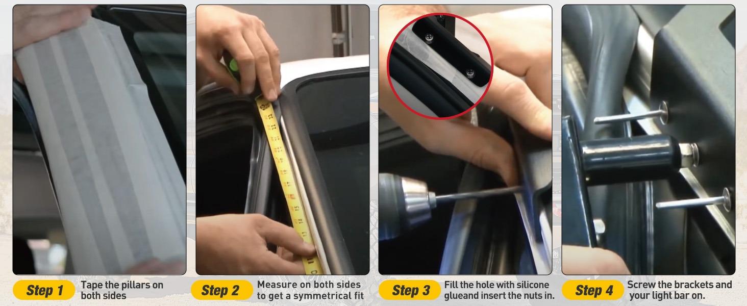 Nilight 54 inch Curved LED Light Bar Bracket Mounting Upper Windshield Roof Cab Brackets Compatible with Ford F250 F350 F450 Super Duty 1999-2016 Nilight 54 inch Curved LED Light Bar Bracket Mounting Upper Windshield Roof Cab Brackets Compatible with Ford F250 F350 F450 Super Duty 1999-2016