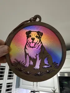 English Bulldog Suncatcher for Sunny Window