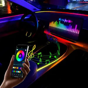 Smart RGB Car Ambient Lighting Kit with Music Mode, APP Control LED Interior Light Strip, Custom Dashboard Mood Lights for Night DrivingCar Ambient Lighting Interior LED Light Strip Dashboard Ambient Light#AmbientLighting #RGBLights