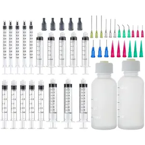 20 Pack Dispenser and 30ml+50ml Glue Bottle, 1ml, 3ml, 5ml, 10ml Measuring Dispenser, 14ga, 16ga, 18ga, 20ga, 22ga, 25ga Dispensing Accessories and Caps, for Refilling