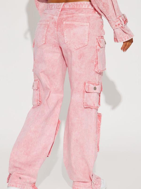 Billie Low Slung Cargo Jeans - Pink