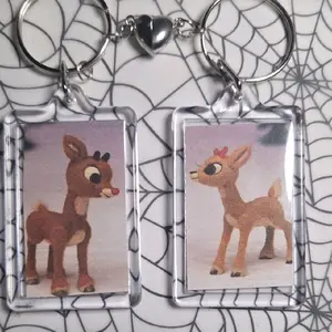 Rudolph & Clarice Keychain Set - Adorable Deer Characters for Christmas and Holiday Gifts