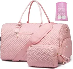 50L Travel Duffle Bag for Women – Weekender Carry-On Bag with Shoe Compartment & Wet Pocket, Overnight Hospital Bag for Labor & Delivery, Gym Bag