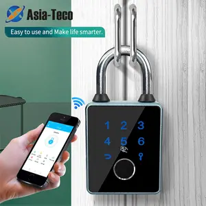IP65 Waterproof Password&Fingerprint padlock, with Intelligent TTLOCK APP, Stainless Steel+Aluminum Alloy Material Secure Electronic Lock, Support RFID Card、APP、 Password and Fingerprint (Optional) 、Remote Control Unlock, Support CR2 3. OV Lithium Battery