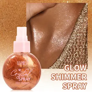 USHAS Long-Lasting Glitter Spray – Adorable Round Design for Effortless Radiance – Brighten Your Skin with a Lightweight, Non-Sticky Shimmer – Perfect for Body, Face, and Hair Makeup Cosmetic
