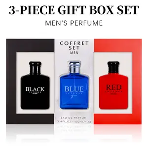 Black Blue Red Intense 3-Piece Men's Eau De Toilette Spray Gift Box Long Lasting Fragrance Perfect For Holiday Gifts Dating Daily Life Parties 3.4 Fl Oz/bottle Contains Alcohol