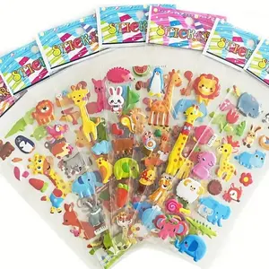 Cute Three-Dimensional Cartoon Stickers, 10/30/50pcs Mixed Reward Stickers, Bubble Stickers for Kids, Fun and Creative Decorations