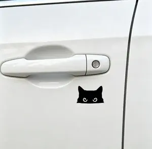 5PCS Cartoon Funny Black Cat Peeks Car Stickers Electric Motorcycle Trunk Computer Sticker Body Window Waterproof Auto Decals