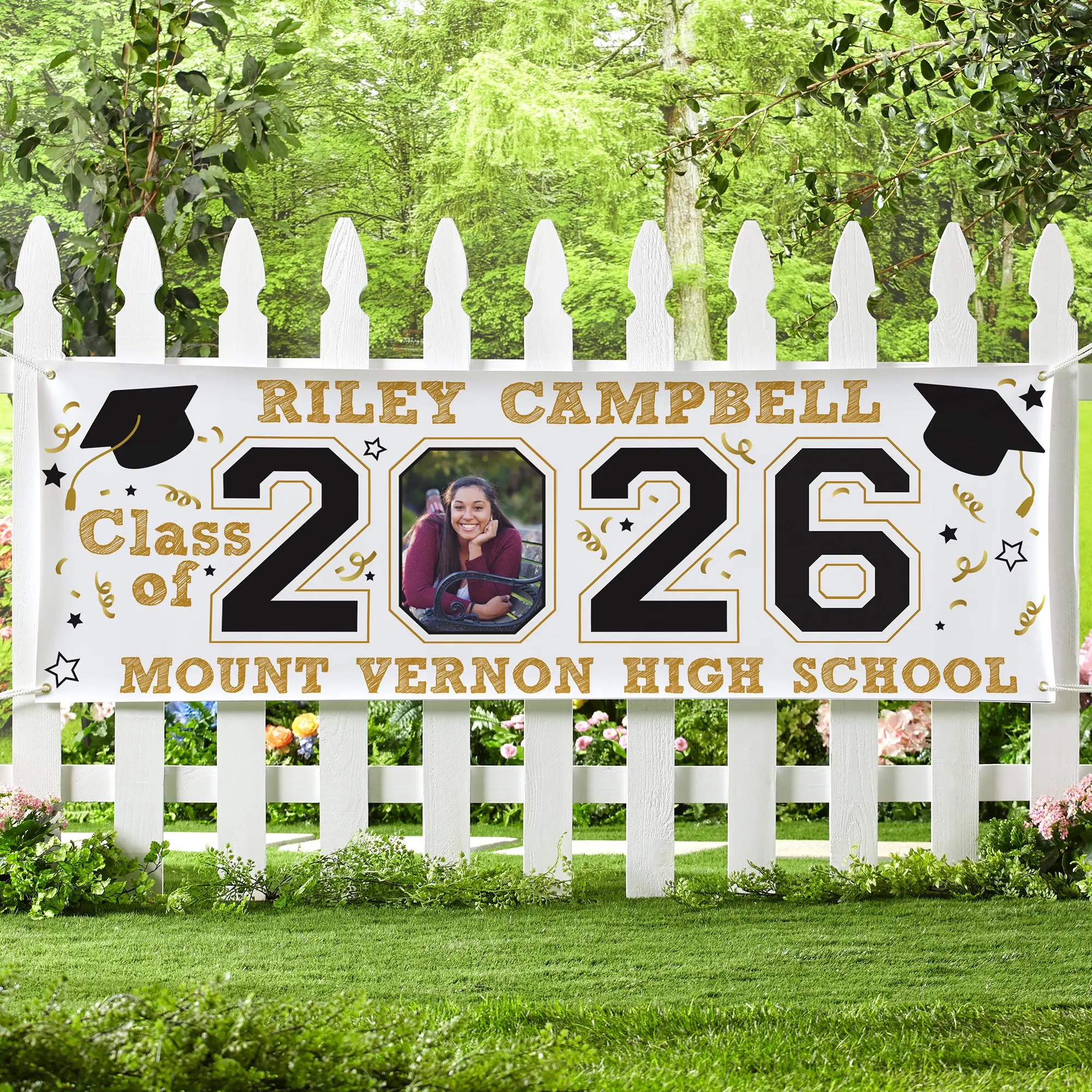 Personalized Graduation Photo Banner, Class of 2026 Party Décor, Congrats Grab Banner, Graduation Table Centerpieces for 2026, Outdoor Party Banner, Graduatioon Gifts, Graduation Decorations 2026