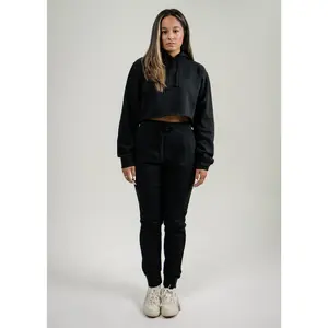 Black Crop Top SweatSuit