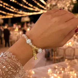 12 First Communion Bracelets - Silver & Gold, Elegant Glass Beads & Rhinestones