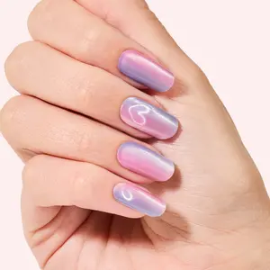 DASHING DIVA He's Cuter In Person Semi-Cured Gel Nail Strips - Gradient Pink & Purple