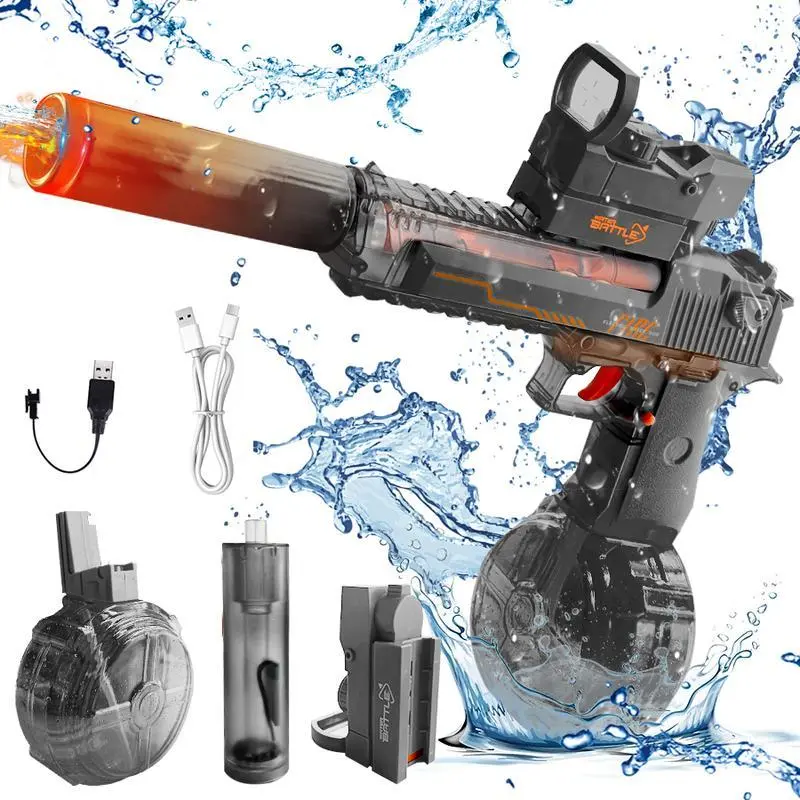2026 New Upgrade Electric Water Shooter with LED Effects Toys – Long-Range 25-40feet Water Toy for Kids & Adults, High Powered IP67 Waterproof,Fun Summer Outdoor Play, Pool Parties & Gifts,Swimming Pools