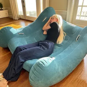 Air-Filled Rocking Chair for Children – 42"L x 46"H x 11.5" Seat Height, 3.35" Armrest Height, 3.94" Headrest Height, 1.2" Thickened Material – Includes Electric Pump,  – Double Air Valve – perfect for Backyard, Office, Camping, Beach