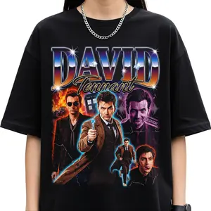 David Tennant Vintage 90s Collage T-Shirt Retro Movie Fan Graphic Tee