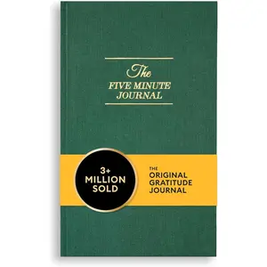 The Five Minute Journal,  Daily Gratitude 2025, Reflection Manifestation for Mindfulness, Undated Daily with  Foiling, Plastic-Free, Green
