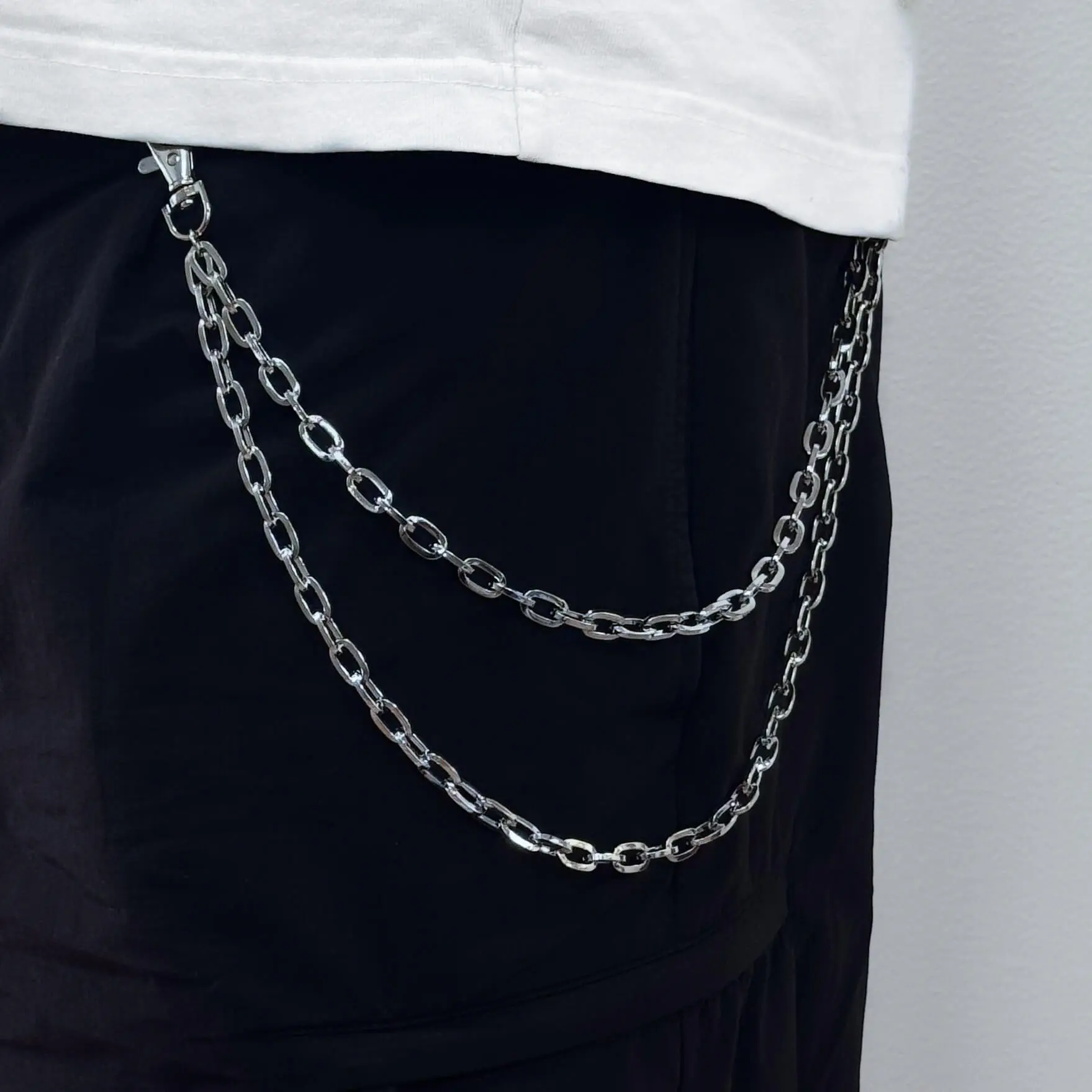 9mm Paperclip Link Pant Chain – Silver Tone Chain – Alloy with Coated Finish