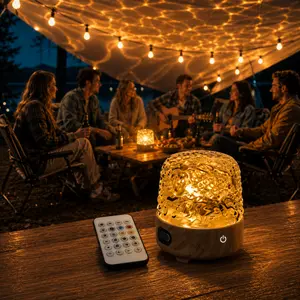 2-in-1 Bluetooth speaker projector — Hi‑Fi sound quality, 16 lighting modes, remote control, ambient lights; portable for indoor and camping use: game room, bedroom, bathroom; ideal for couples and great as a gift; essential for outdoor camping; Android d