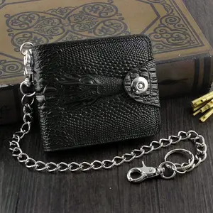 Vintage Mens Boys Snap Many Card Slots Leather Chain Wallet Biker Trucker