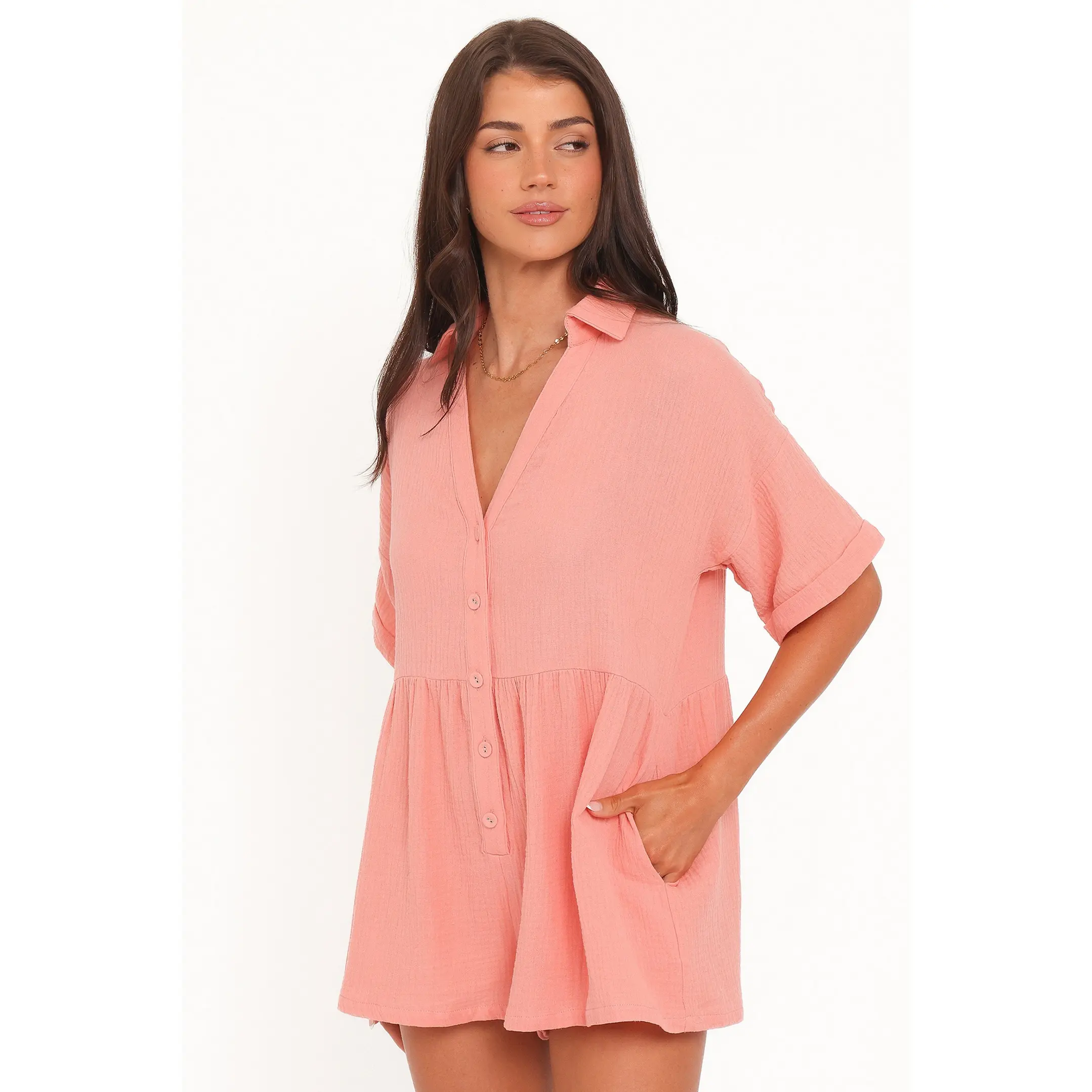 Winny Romper - Orange Sherbet