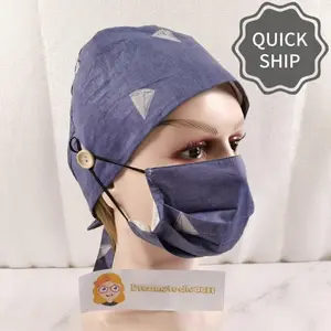 Men Surgical Cap,Cute Cotton Cap,Blue Hats,Made in USA ,Nurses Week Gift
