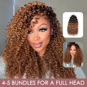 LWIGS #1B/30 Ombre Color Crochet Human Hair Extensions Pre-Separated Lightweight Deep Wave Feather Crochet Hair TikTokShopHolidayHaul