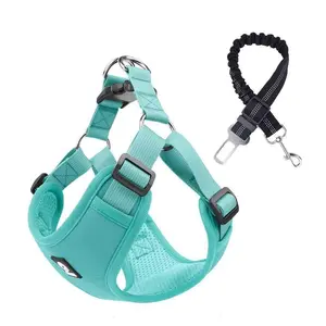 Safe & Comfortable Dog Car Harness - Commuting Pet Chest Harness with Anti-Breakaway Seat Belt