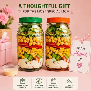 2 Pack Food Storage Containers with Dressing Cup | Reusable Meal Prep Snack Container Set | Portable Kitchen & Travel Food Organizer