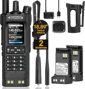 (Two Battery) BAOFENG UV32 GPS Walkie Talkies 10W Multi Band Ham Radio APP Programming NOAA Two Way Radio For Camping Survival Gear Portable Audio