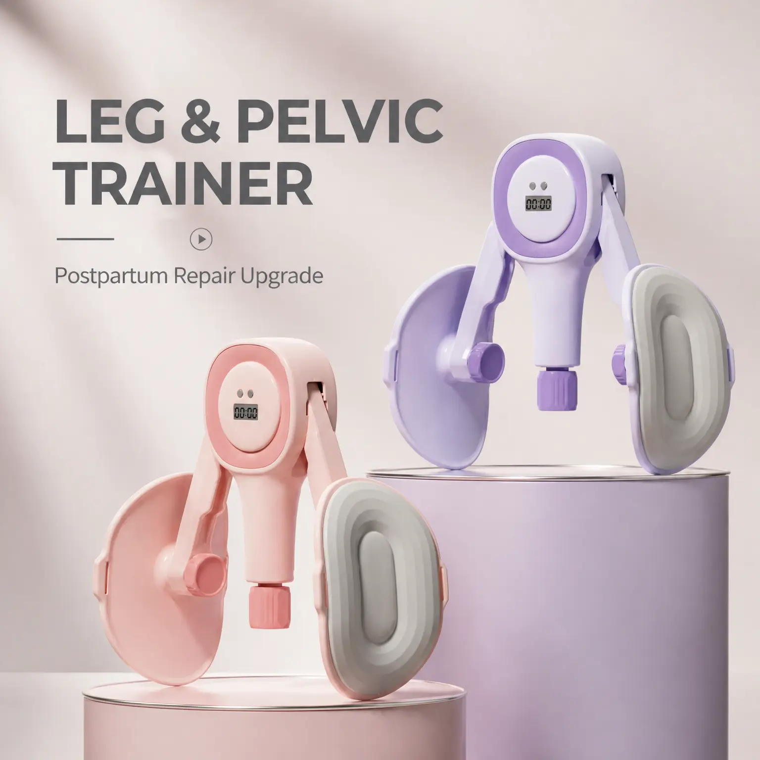 Brado-  Pelvic Floor / Kegel Exerciser，Thigh Trainer Home Fitness Equipment for Inner Thigh, Postpartum recovery，Bladder Control，Legs, Arms, Intelligent counting + adjustable resistance + thick, soft board.