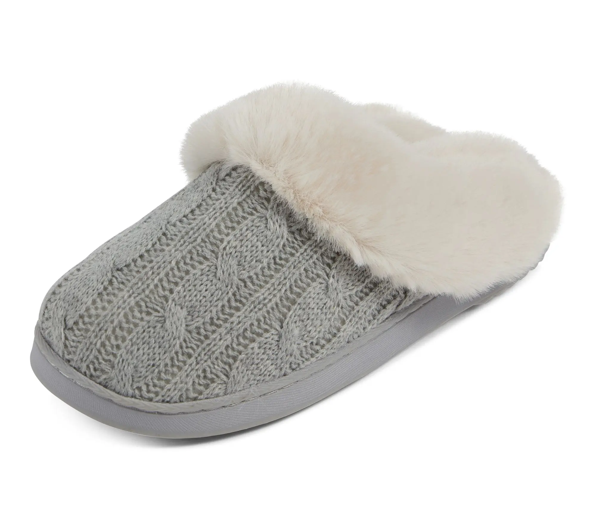 Floopi Women's Cable Knit Scuff Slipper