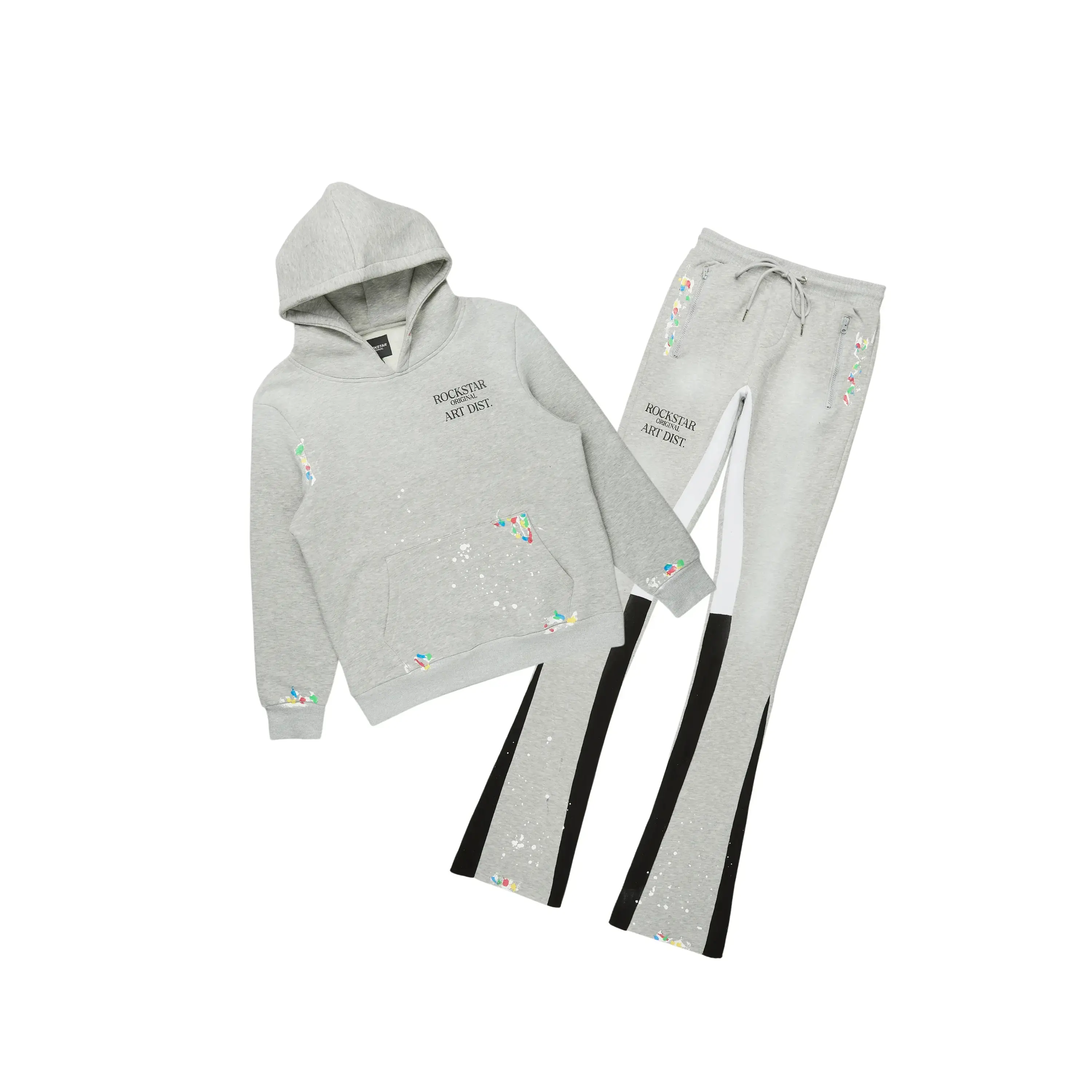 Rockstar Art Dist. Heather Grey Hoodie/Stacked Flare Set