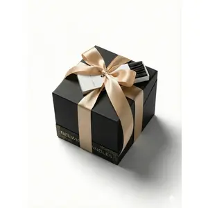 Ribbon Wrapped Gift Box with Matchbox
