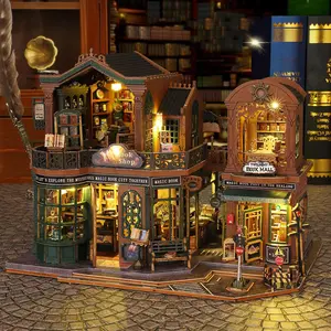 DIY Wooden Bookstore Model Kit, 1 Count DIY Bookstore Model Kit, Desktop Decoration, DIY Wooden Craft Kit for Adults, Birthday Gift, DIY Building Model