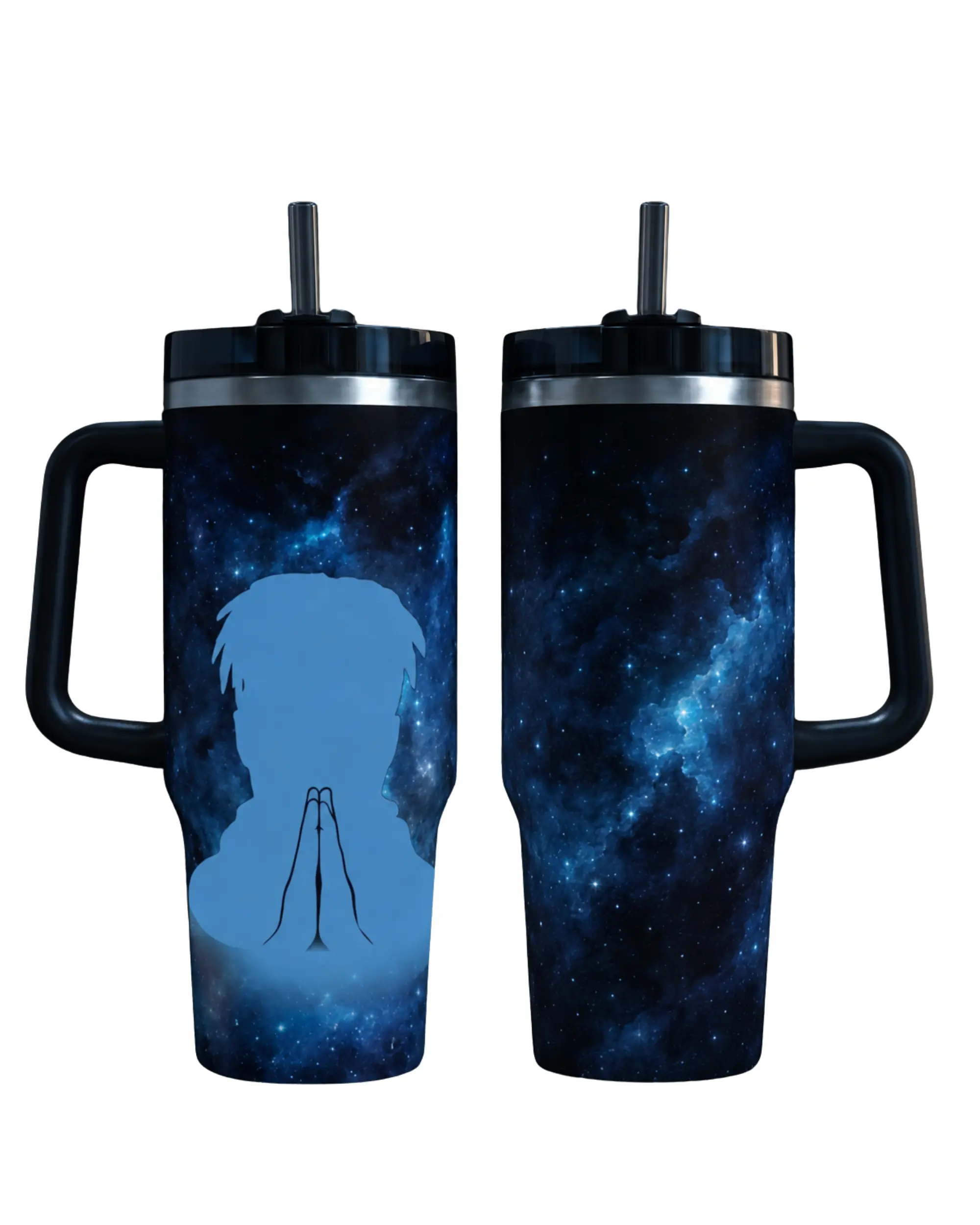 Dark Blue Alternative Rap Tribute Tumbler, Emotional Music-Inspired Stainless Steel Travel Cup, 20oz 30oz 40oz, No Straw Included