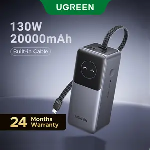 UGREEN Nexode Power Bank 20000mAh 130W Portable Charger Built-in USB C Cable, Pack with TFT Smart Display for MacBook/iPad/iPhone 17 16/Samsung S24 and More ,tiktokshopstockup,mothersdaygift