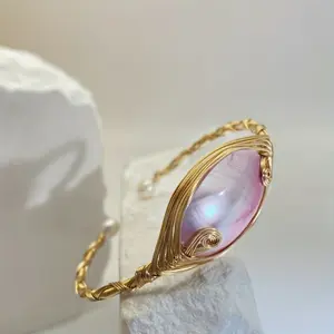 1pc Elegant Copper Wire Wrap Cuff Bracelet, Adjustable Bracelet for Women, Perfect Valentine's Day or Mother's Day Gift