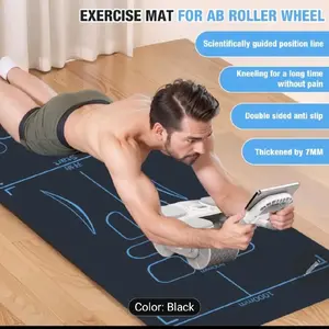 Abdominal Roller Fitness Equipment Mat, Non-slip Fitness Mat, Super Long Soundproof Knee Pad, Protect Joints, Suitable for Abdominal Yoga Floor Exercise