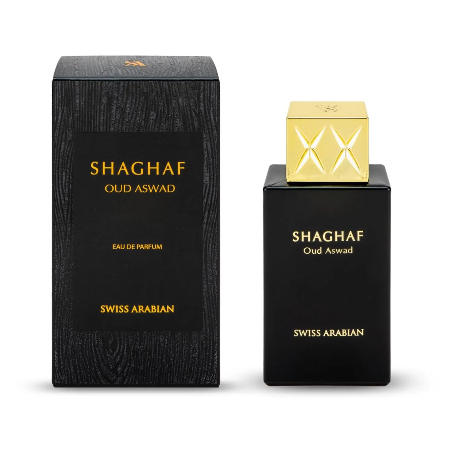 Swiss Arabian Shaghaf Oud Aswad – 2.5 oz EDP Spray – Long-Lasting Perfume for Men – Bold and Seductive Fragrance from Dubai – Signature Arabian Scent – Luxurious, Dark, and Captivating