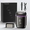 CONLWIN Pocket-Size Mini Electric Foil Shaver for Men - 3D Floating Heads, IPX7 Waterproof, USB-C Charging, 120 Days Battery Life, UV-C Sterilization, Auto Cleaning, LED Display, Wet & Dry Shaving, 90 Seconds Quick Clean, Father's Day Gift