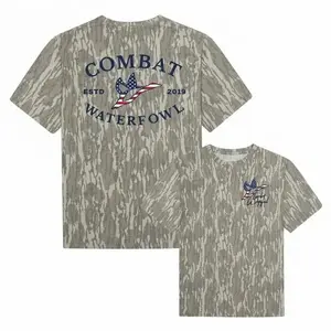 Combat Waterfowl American Flag Camo Shirt, Mossy Oak Original Tee, Duck Hunting Camouflage Apparel, Estd 2019 USA Flag Men Clothing
