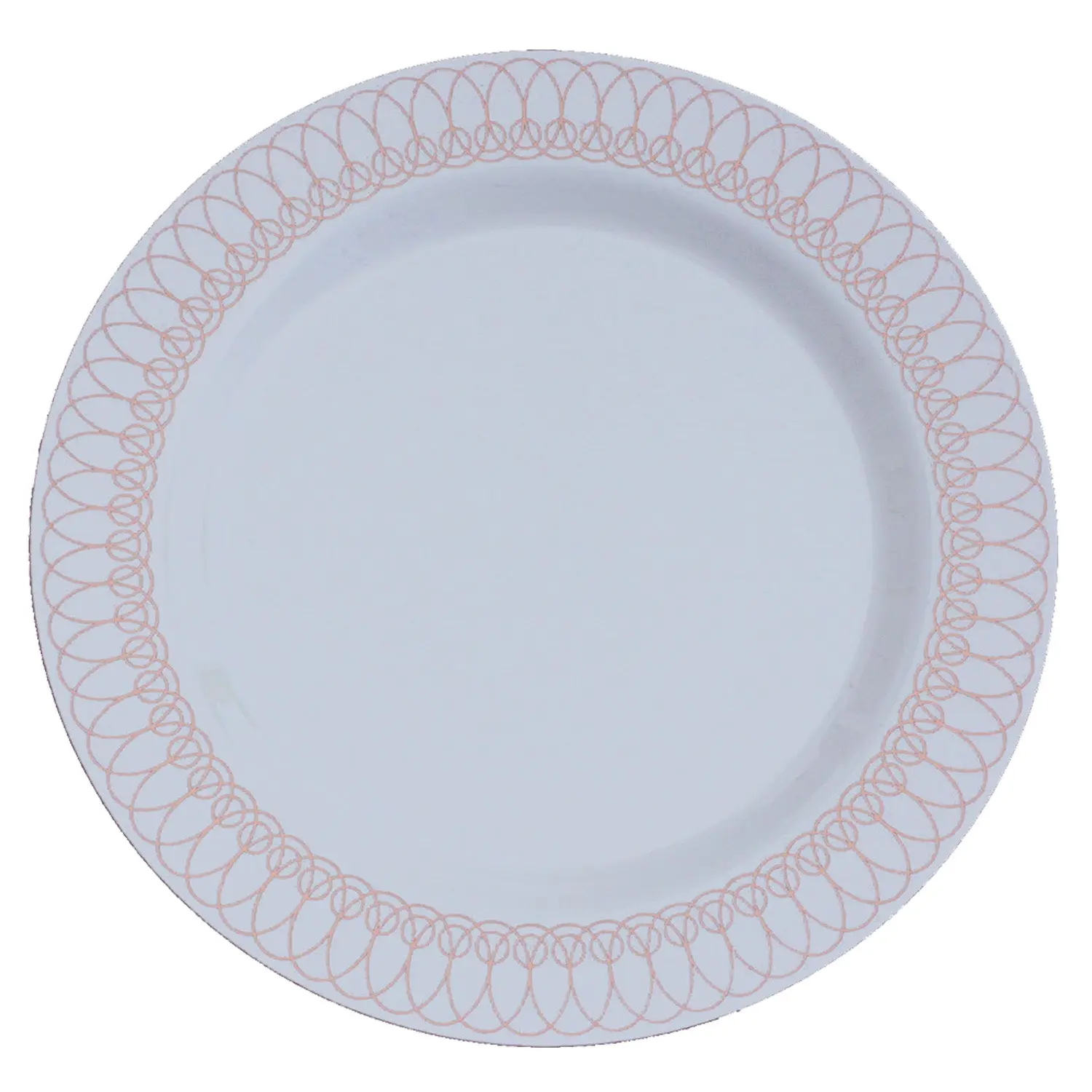 10.25 in. Rose Gold Ovals Design Plates | 10 Count
