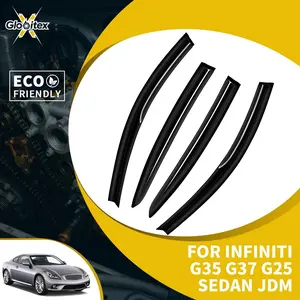 Tape-On Outside Window Visors Sun Rain Guards Vent for Infiniti G35 G25 G37 Q40 4-Door Sedan 2007-2015, JDM Mugen Style Mount Wind Deflectors, 4PCS