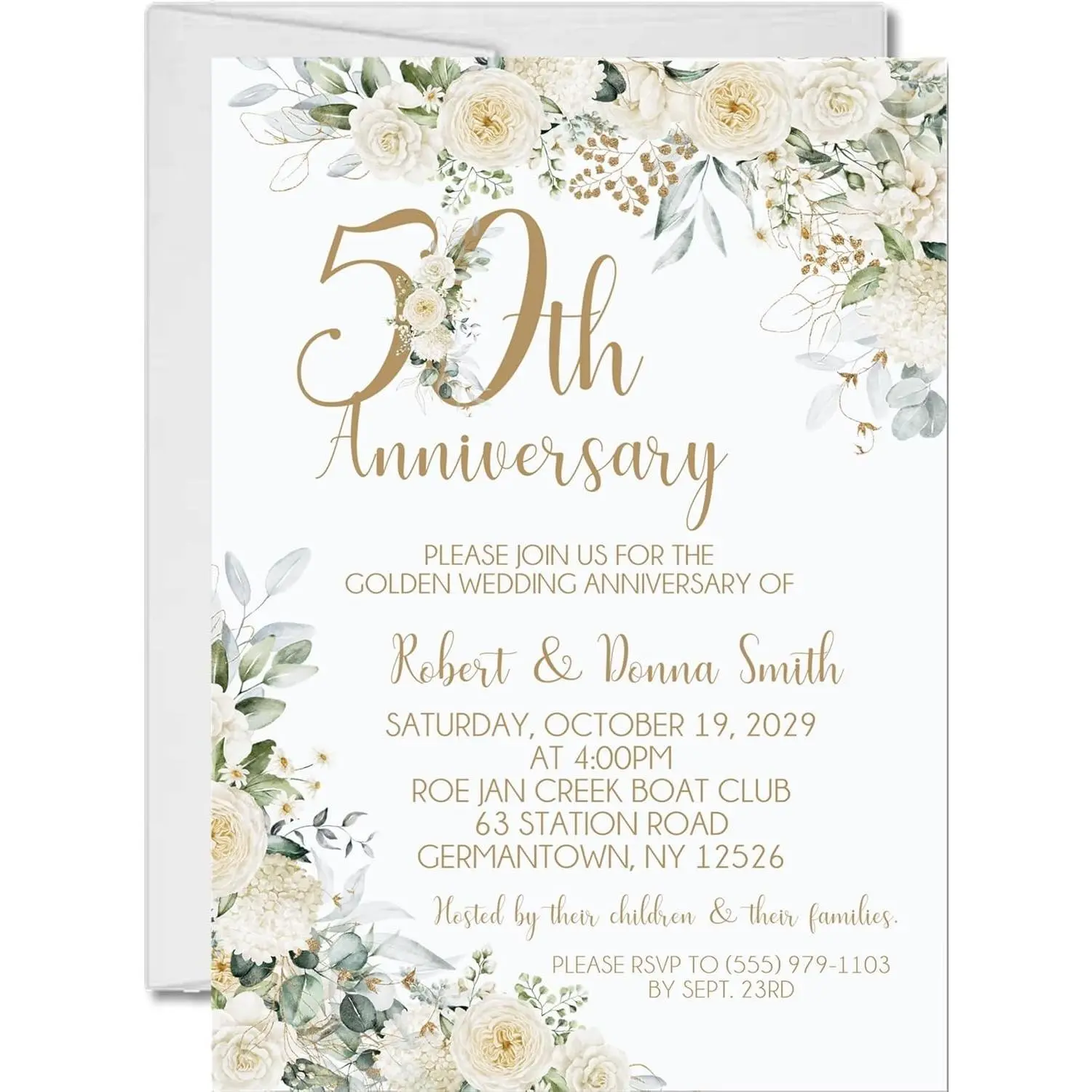 50th Wedding Anniversary Invitations – Personalized Golden Anniversary Party Invitations