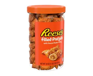 Reese's Filled Pretzels Peanut Butter Pretzel Nuggets Crunchy Ready to Eat Sweet and Salty Snack 18oz Jar US