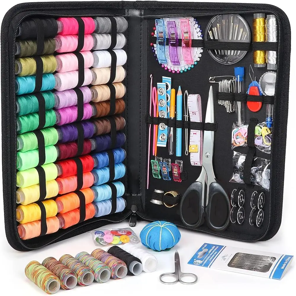 251Pcs Sewing Kit for Adults, Needle and Thread Kit for Sewing,Professional Sewing Supplies Accessories with Tailor Scissors,Thread,Needles,Yarn Snips and More for Travel Home Beginners - Tools Hardware.