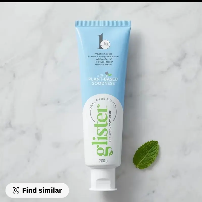Glister  Tooth Paste with Plant-Based Goodness for Oral Care Multi-Action Formula Fights Cavities Protects Enamel Reduces Plaque