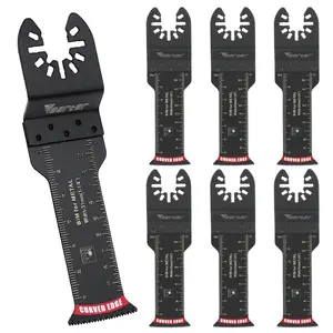 7PCS Bi-Metal Universal Oscillating Saw Blade Set 1-1/4'' Multi Tool Blade Kit, wood with nails, metal, plasterboard, and plastic